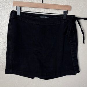 Judy Blue Black Denim Skort for Women Sarong Wrap Style, Stretchy XL